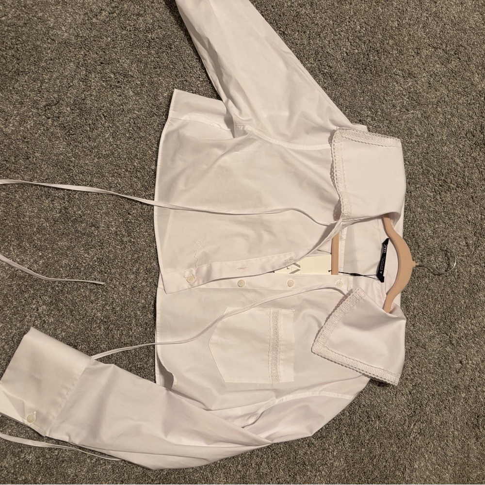 Zara viral cropped button down shirt - Picture 2 of 3